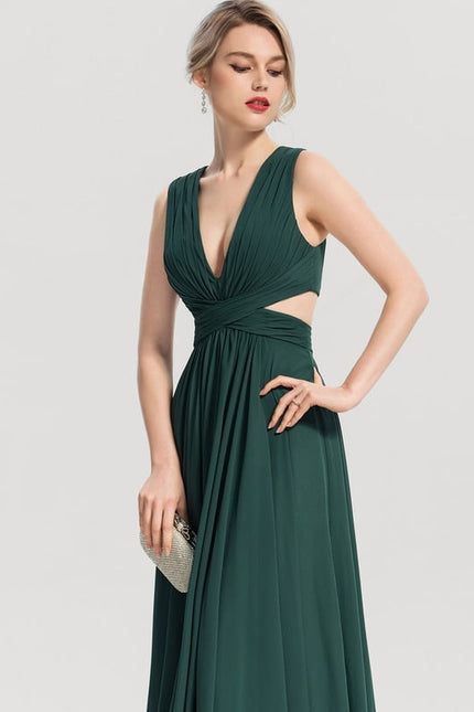 Robe de Soirée Fluide Émeraude - gallery 1