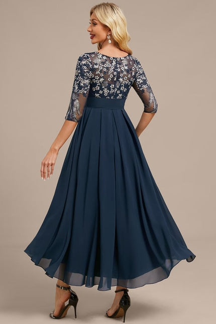 Robe de Soirée Fluide Marine Élégante - gallery 5