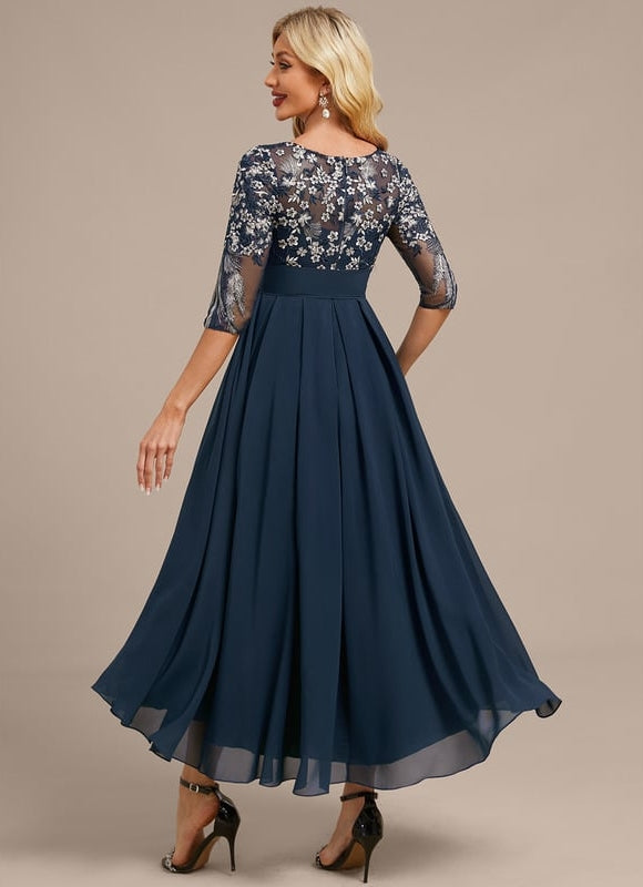 Robe de Soirée Fluide Marine Élégante - gallery 5