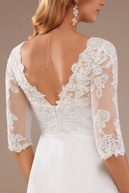 Robe De Soirée En Soie Blanche - gallery 5
