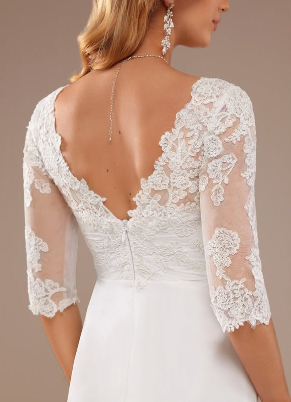 Robe De Soirée En Soie Blanche - gallery 5