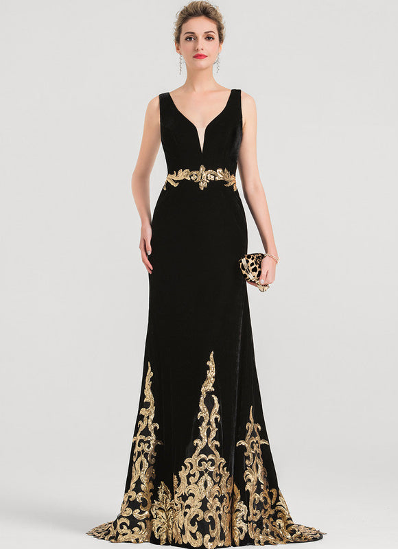 Robe de Soirée Élégance Noire Dorée - gallery 3