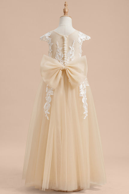 Robe De Soirée Dentelle Beige - gallery 3