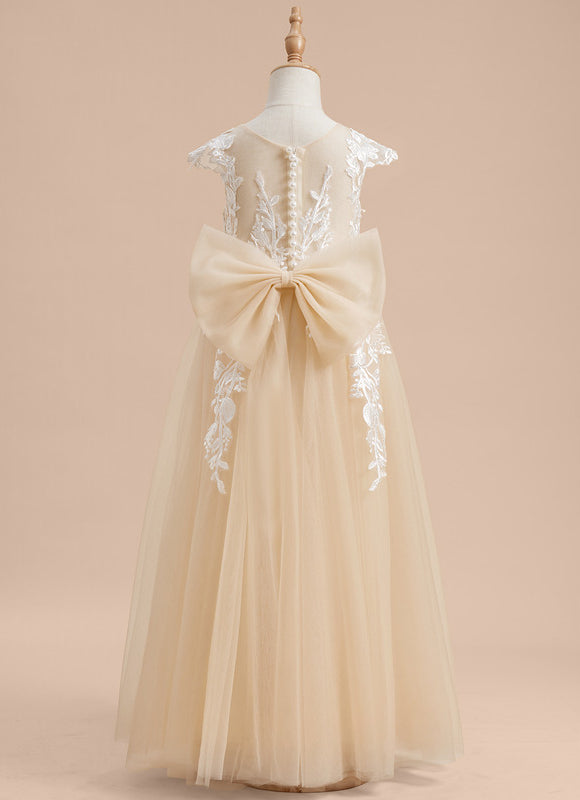 Robe De Soirée Dentelle Beige - gallery 3