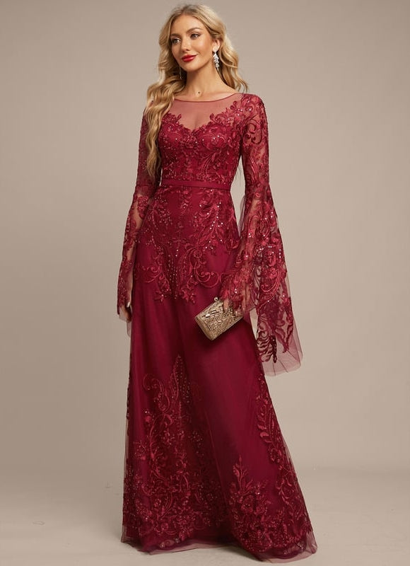 Robe de Soirée Bordeaux Enchantée