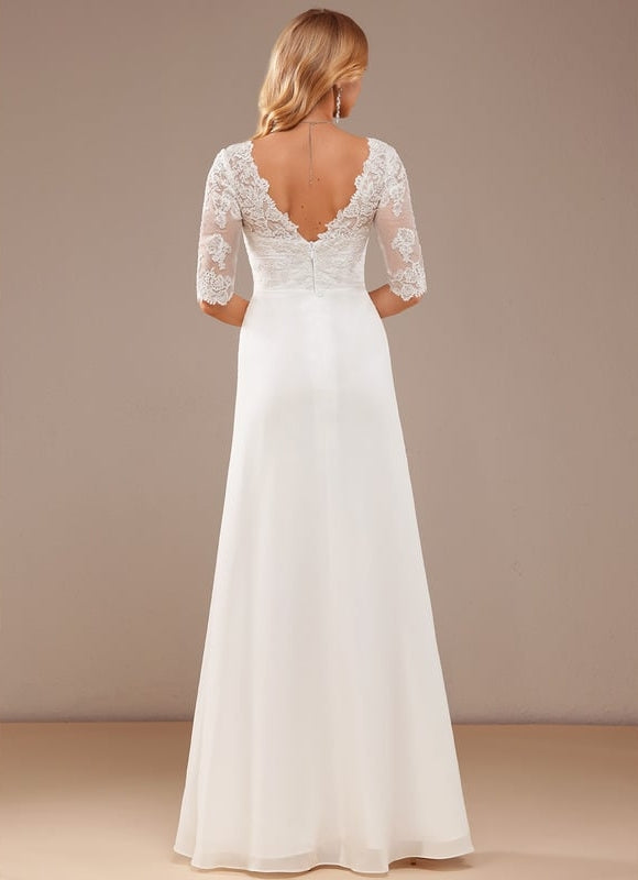 Robe De Soirée En Soie Blanche - gallery 3