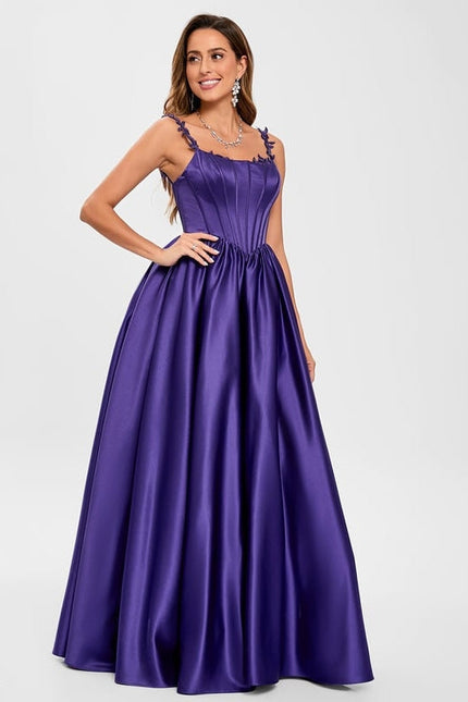 Robe de Soirée Violet Satiné - gallery 4