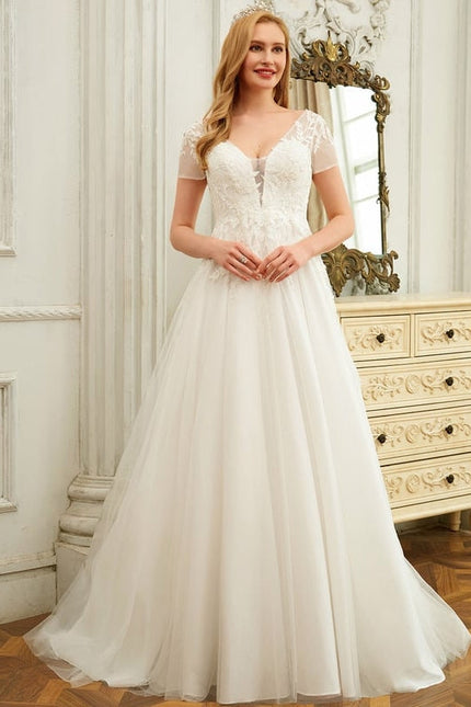 Robe De Soirée Grande Taille Blanche - gallery 2