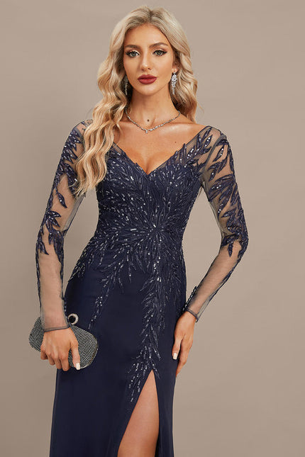 Robe de Soirée Velours Ébène - gallery 1