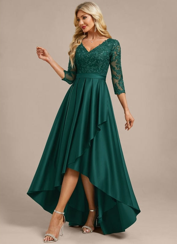 Robe Soirée Asymétrique Émeraude - gallery 3