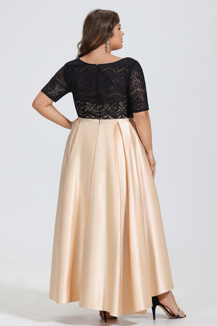 Robe de Soirée Satin Noir Doré - gallery 6