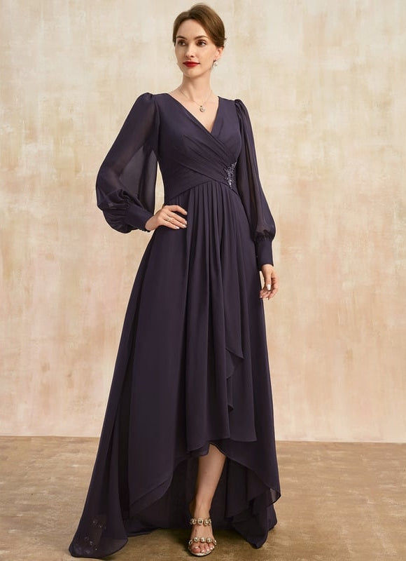 Robe de Soirée Élégance Sombre Volante - gallery 2