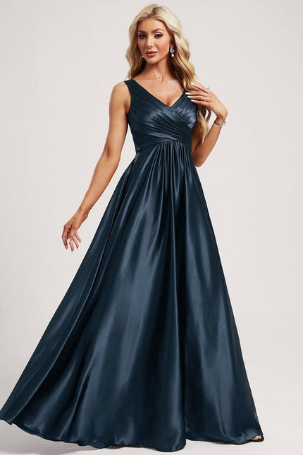 Robe de Soirée Satin Vert Pâle