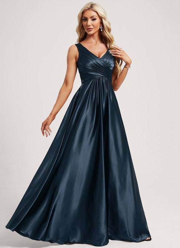 Robe de Soirée Satin Vert Pâle