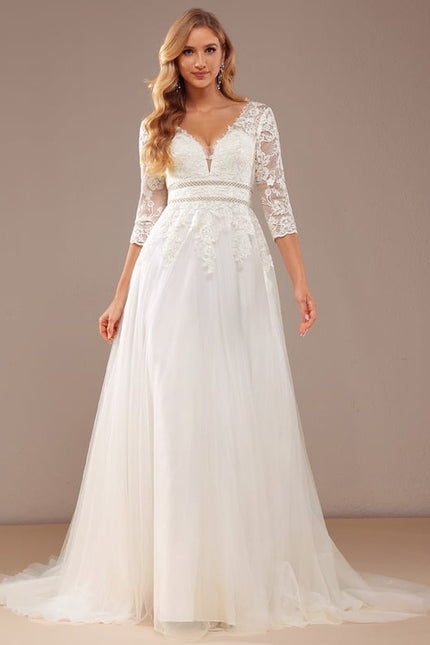 Robe De Soirée Longue Manche Bouffante - gallery 4