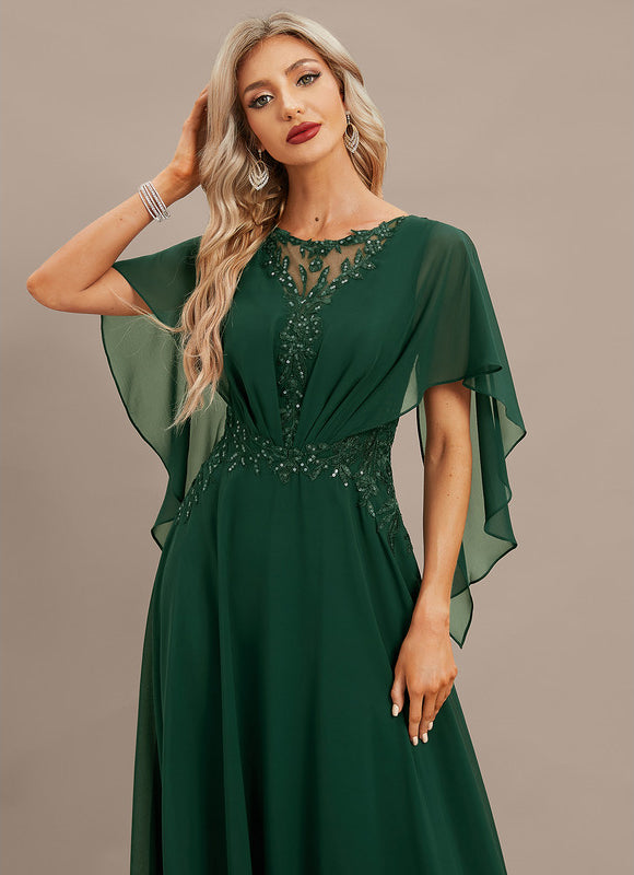 Robe de Soirée Verte Fluidité - gallery 1