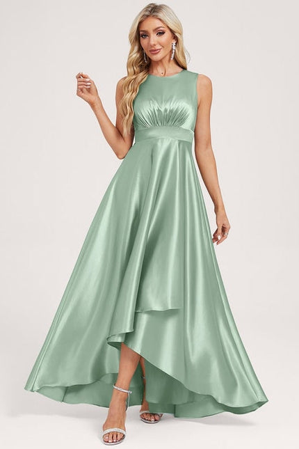 Robe de Soirée Vert Satiné Élégance