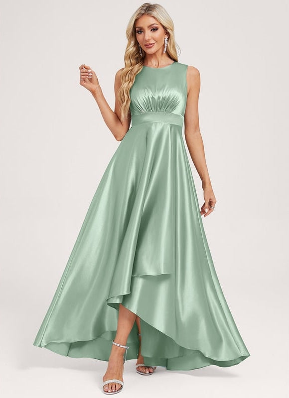 Robe de Soirée Vert Satiné Élégance