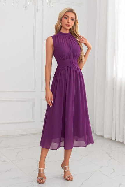 Robe de Soirée Violette Fluide - gallery 1