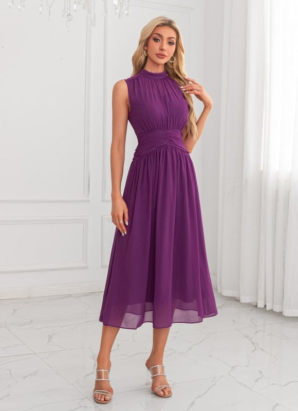 Robe de Soirée Violette Fluide - gallery 1