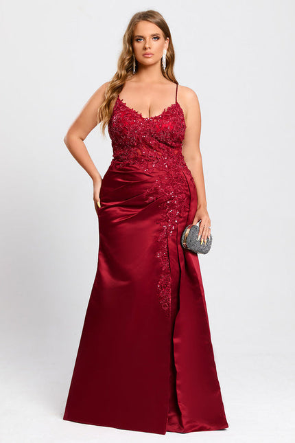 Robe de Soirée Satin Rubis Élancé - gallery 9
