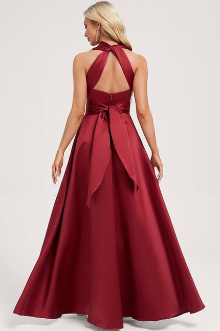 Robe De Soirée Rouge Satin - gallery 6