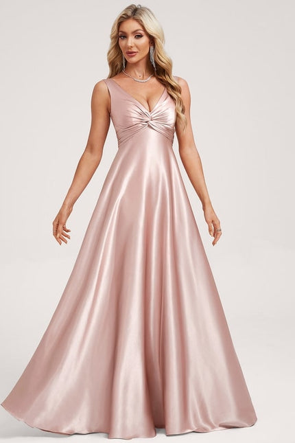 Robe de Soirée Dorée Fluide - gallery 1