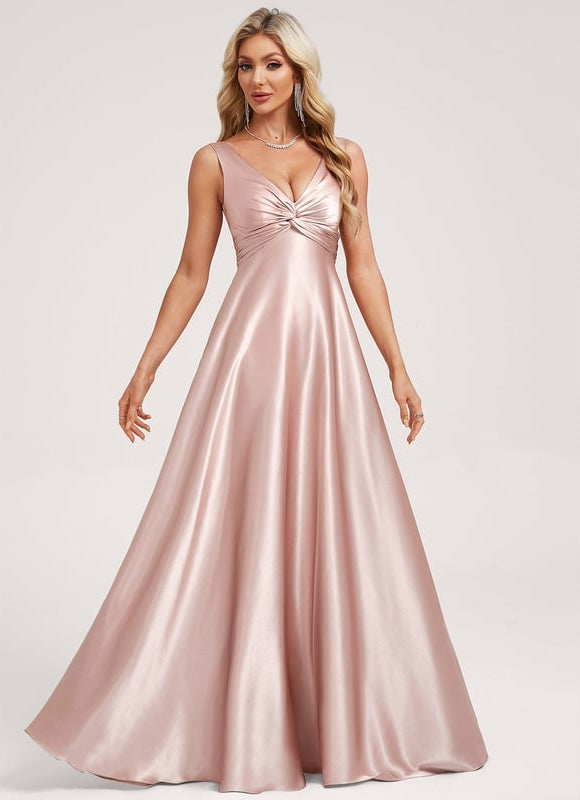 Robe de Soirée Dorée Fluide - gallery 1