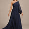 Robe de Soirée Mousseline Asymétrique