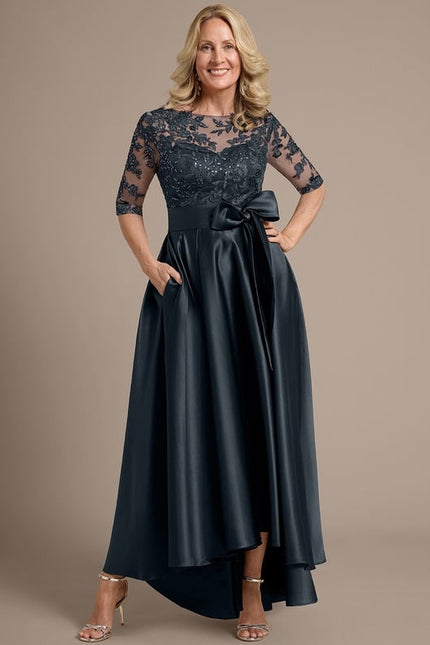 Robe de Soirée Illusion Satinée