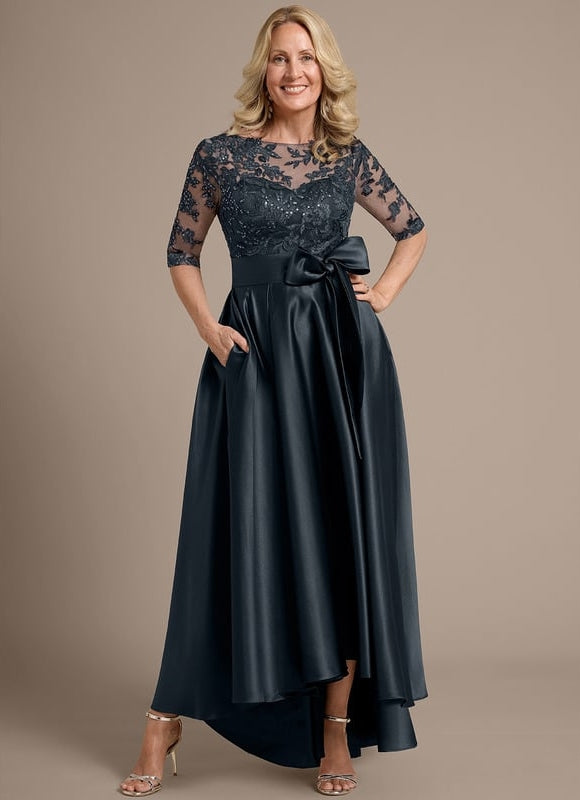 Robe de Soirée Illusion Satinée