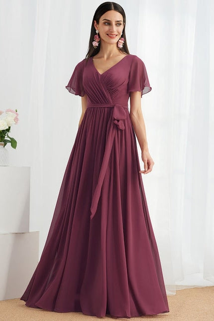 Robe de Soirée Mousseline Beige - gallery 5