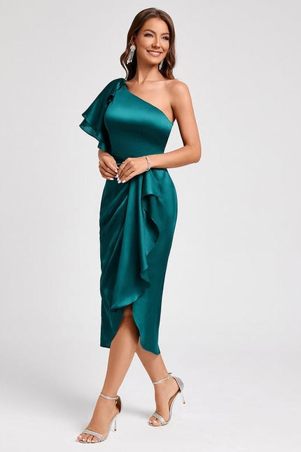 Robe de Soirée Satinée Ondulante - gallery 7