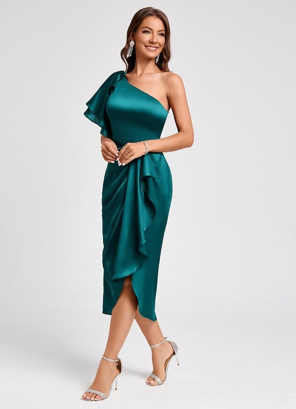Robe de Soirée Satinée Ondulante - gallery 7