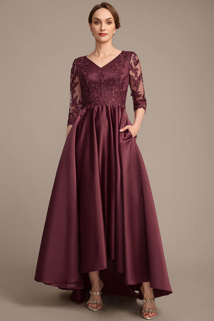 Robe de Soirée Violet Satiné Élancé - gallery 3