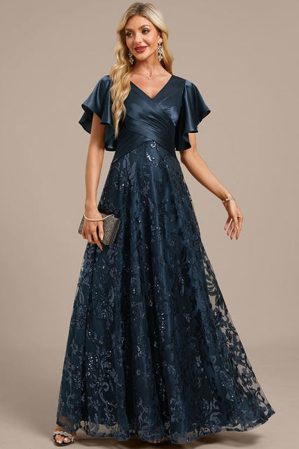 Robe De Soirée En Satin Duchesse - gallery 5