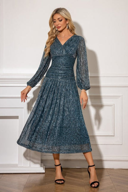 Robe de Soirée Vaporeuse Bleuâtre