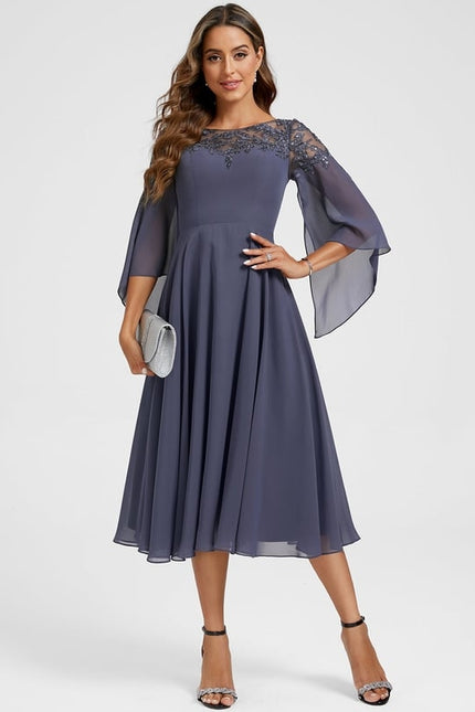Robe de Soirée Fluide Mauve - gallery 2