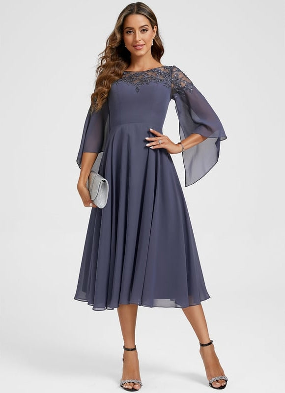 Robe de Soirée Fluide Mauve - gallery 2