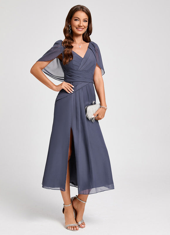 Robe de Soirée Florale Marine - gallery 4