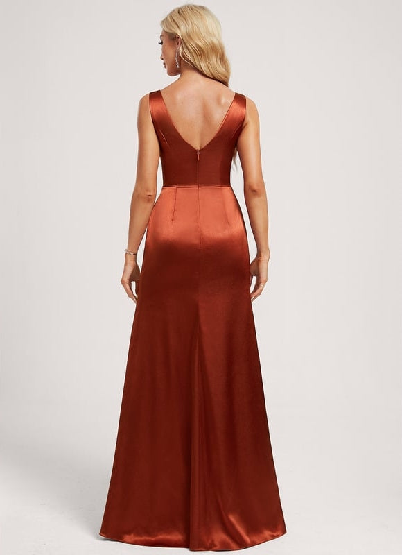 Robe de Soirée Satin Vert Pâle - gallery 4