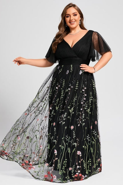 Robe de Soirée Floral Éclat Noir - gallery 7