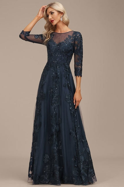 Robe de Soirée Marine Étoilée - gallery 1
