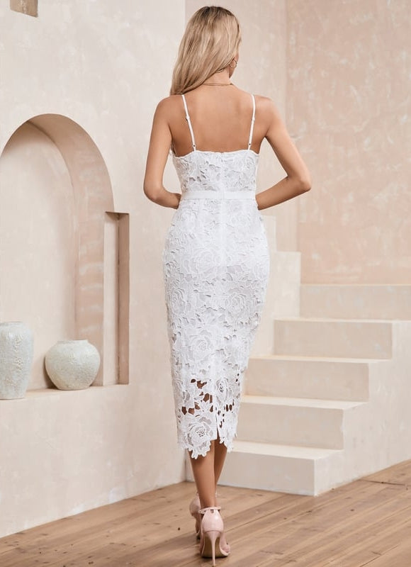Robe de Soirée Dentelle Midi Chic - gallery 3
