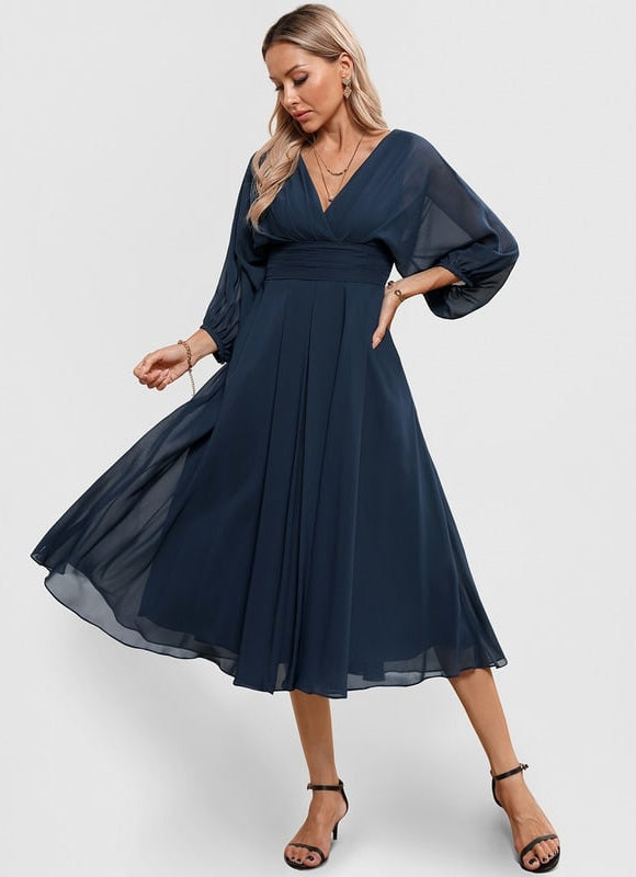 Robe de Soirée Florale Marine - gallery 1
