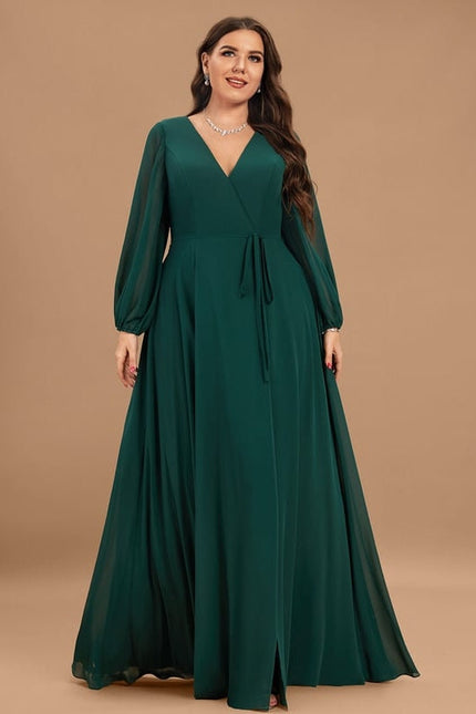 Robe de Soirée Mousseline Beige - gallery 5