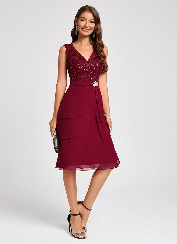 Robe de Soirée Rouge Élégance Flottante - gallery 1