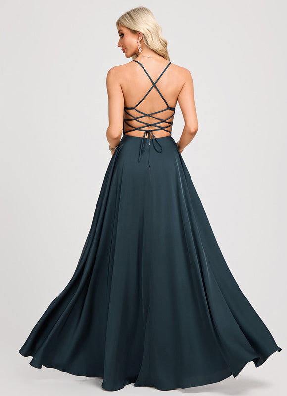 Robe de Soirée Envolée De Satin - gallery 3