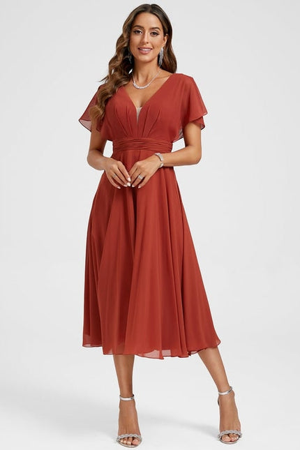 Robe de Soirée Rouge Flottant - gallery 1