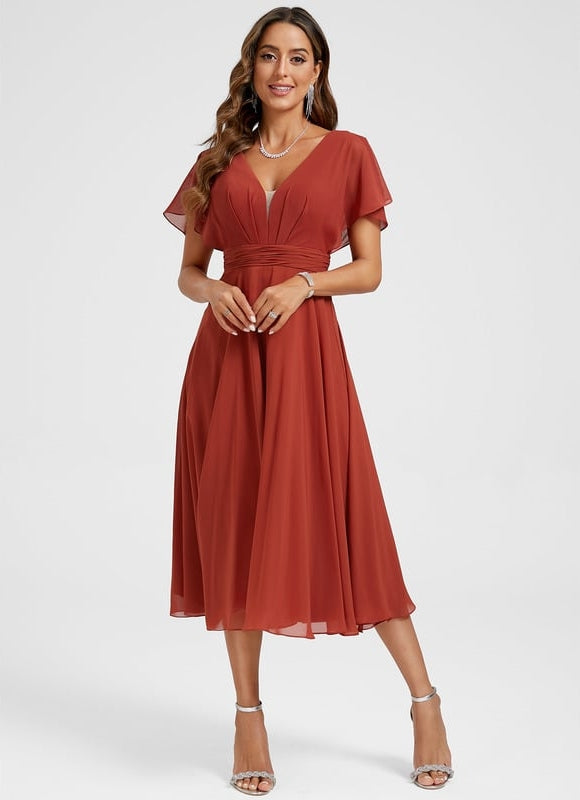 Robe de Soirée Rouge Flottant - gallery 1